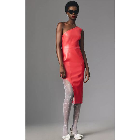 Anthropologie Dresses & Skirts - Anthropologie Hutch One-Shoulder Faux Leather Midi Dress - New XL